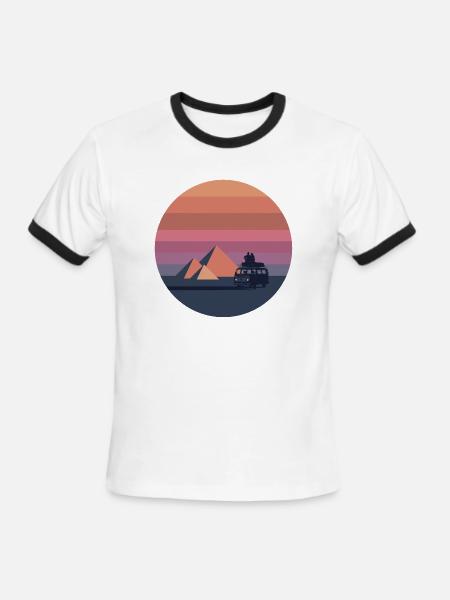 Volkswagen VW T2a Camper With Pyramids - Men's Ringer T-Shirt - white/black