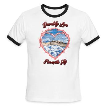 Bound by Love, Free as the Sky - Men's Ringer T-Shirt - white/black - Front - Jackson (183cm)
