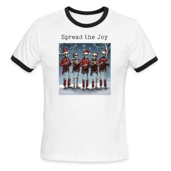 Spread the Joy - Men's Ringer T-Shirt - white/black - Front - Jackson (183cm)