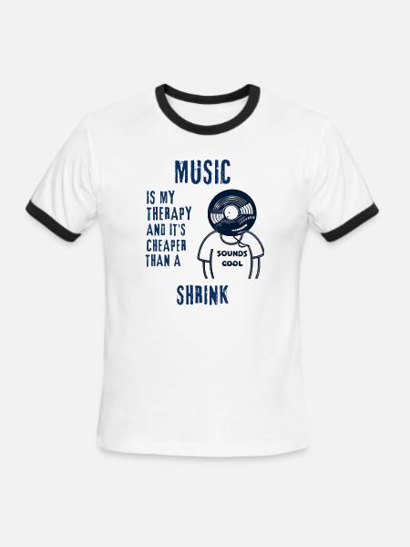 MUSIC is My Therapy Collection - Men's Ringer T-Shirt - white/black
