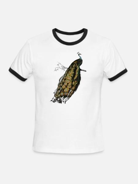 Beautiful Peacock - Men's Ringer T-Shirt - white/black