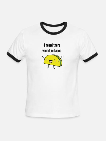 tacos - Men's Ringer T-Shirt - white/black