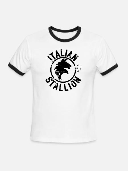 Italian Stallion - Men's Ringer T-Shirt - white/black