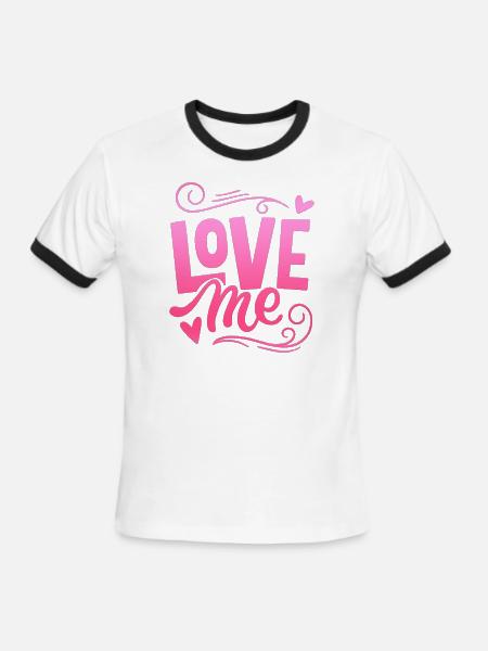 love me - Men's Ringer T-Shirt - white/black