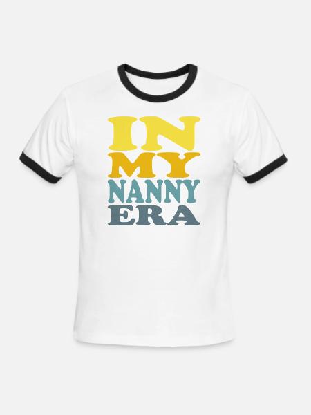 IN MY NANNY ERA. - Men's Ringer T-Shirt - white/black