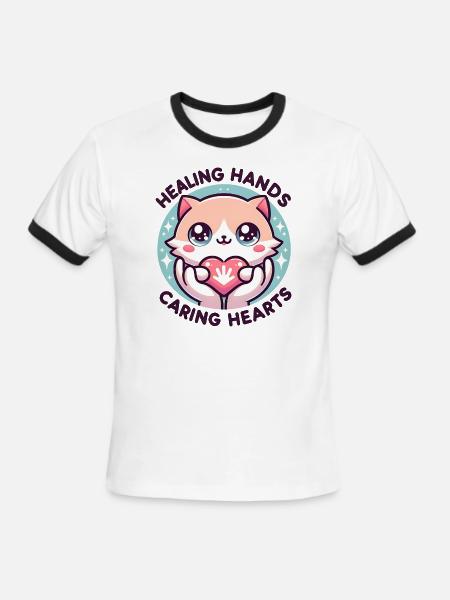 Healing Hands - Men's Ringer T-Shirt - white/black