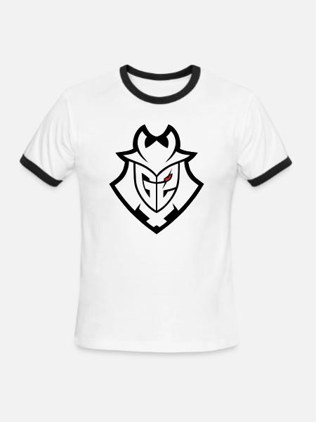 G2 Esports Logo Black Lines - Men's Ringer T-Shirt - white/black
