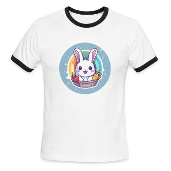 Bunny in a Basket - Men's Ringer T-Shirt - white/black - Front - Jackson (183cm)