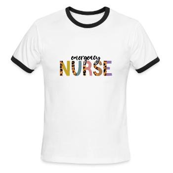 Emergency Nurse - Men's Ringer T-Shirt - white/black - Front - Jackson (183cm)