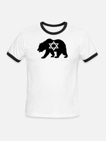 Bear Jew - Men's Ringer T-Shirt - white/black