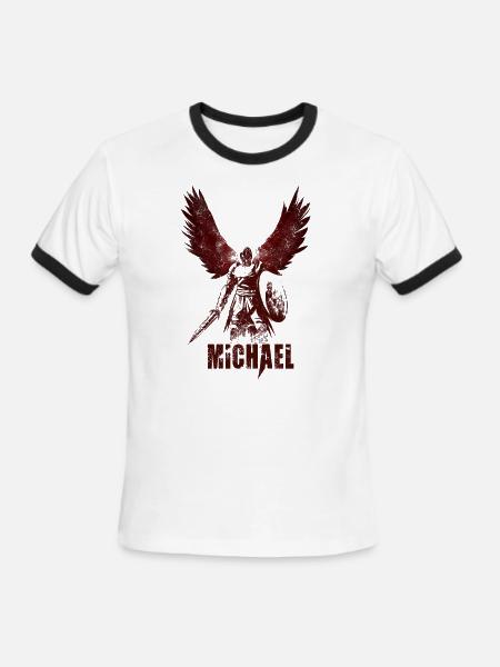 Archangel Michael - Men's Ringer T-Shirt - white/black
