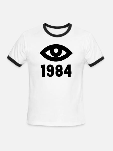 Orwell 1984 - Men's Ringer T-Shirt - white/black