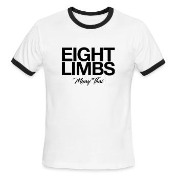 Muay Thai - Men's Ringer T-Shirt - white/black - Front - Jackson (183cm)