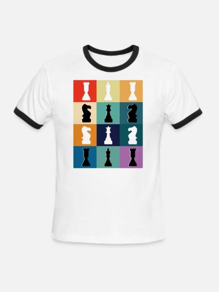 Chess Piece - Men's Ringer T-Shirt - white/black