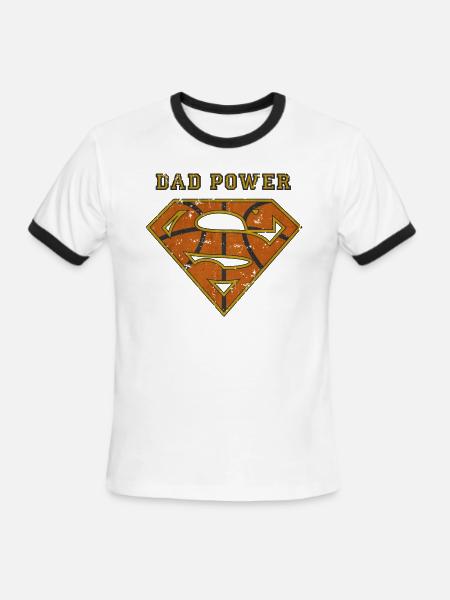 Superman Super Dad Power - Men's Ringer T-Shirt - white/black