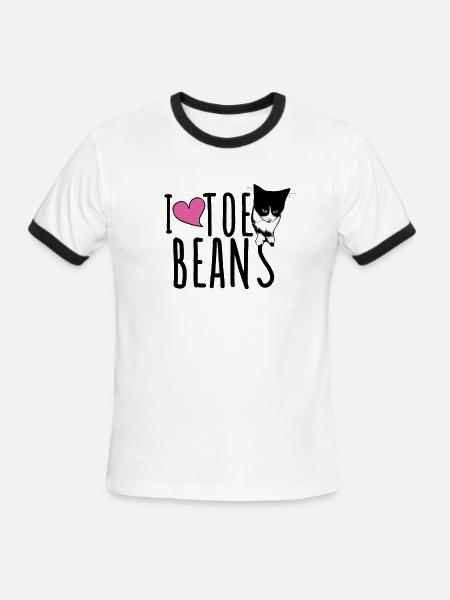 i love toe beans - Men's Ringer T-Shirt - white/black