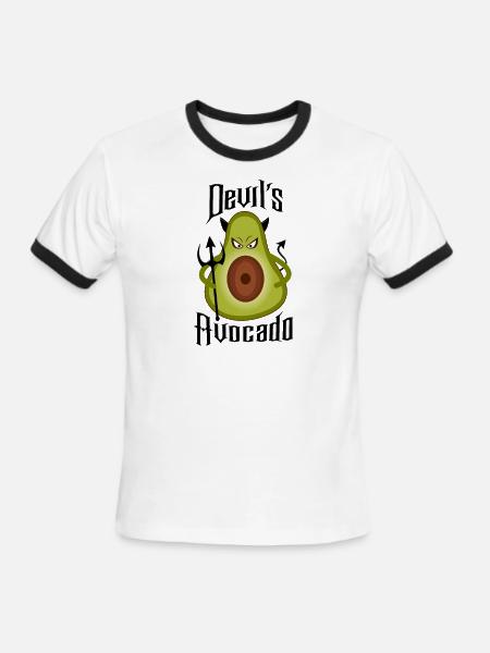 Devil's Avocado Spicy Keto Guacamole Lover - Men's Ringer T-Shirt - white/black