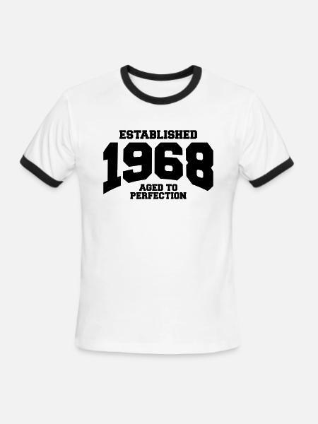 aged to perfection established 1968 - Men's Ringer T-Shirt - white/black