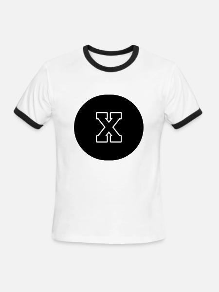 Greek Number 10 - X / Black and White Ten - Men's Ringer T-Shirt - white/black