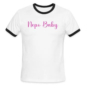 Nepotism Babies Nepo Baby - Men's Ringer T-Shirt - white/black - Front - Jackson (183cm)