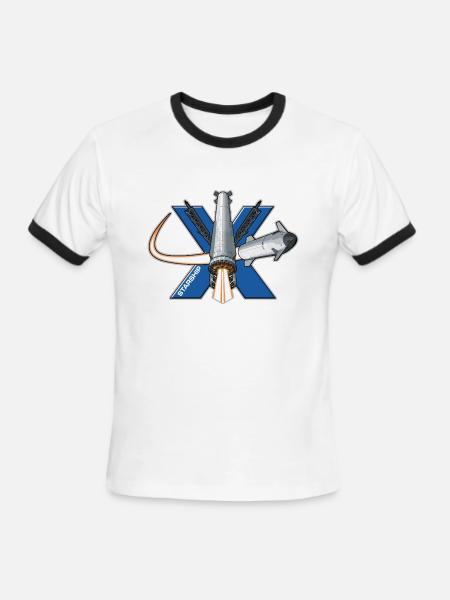 Starship X - Men's Ringer T-Shirt - white/black