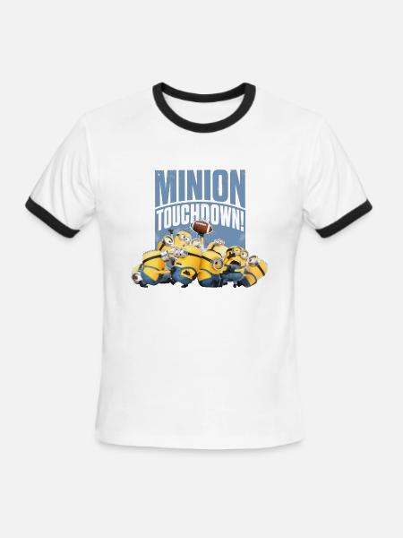Minions Football Touchdown - Men's Ringer T-Shirt - white/black