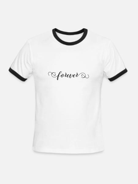 forever love - Men's Ringer T-Shirt - white/black