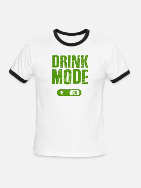 Drink Mode On - Men's Ringer T-Shirt - white/black