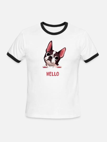hello pitbull - Men's Ringer T-Shirt - white/black