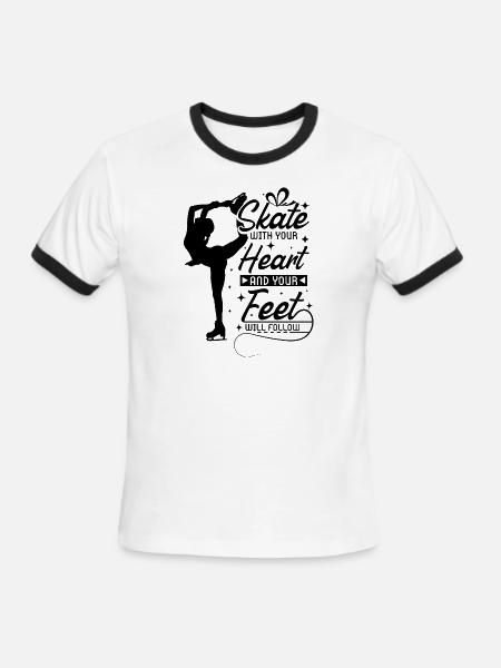 Heart Figure Skating - Men's Ringer T-Shirt - white/black