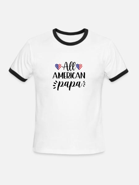 Papa - Men's Ringer T-Shirt - white/black