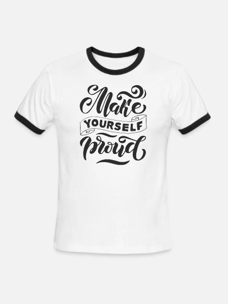 Make Yourself - Men's Ringer T-Shirt - white/black