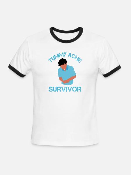 Tummy Ache Survivor - Men's Ringer T-Shirt - white/black