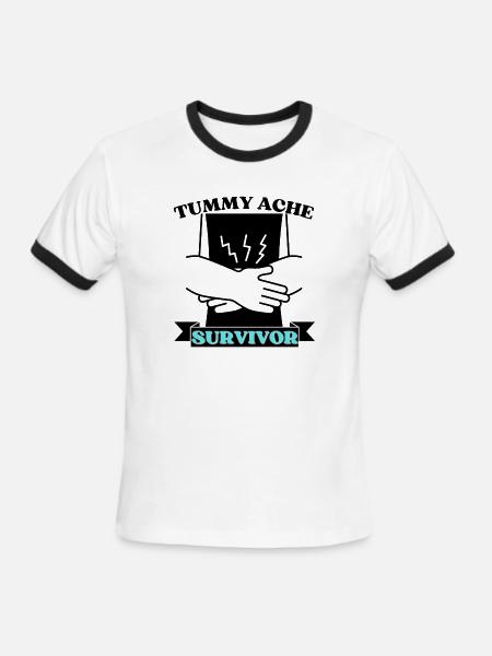 Tummy Ache Survivor - Men's Ringer T-Shirt - white/black