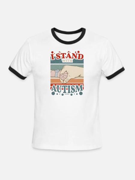 I stand by autism - Men's Ringer T-Shirt - white/black