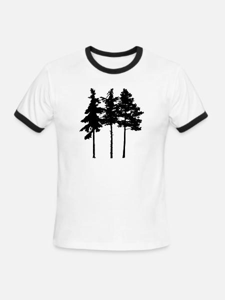 Pine Tree - Men's Ringer T-Shirt - white/black