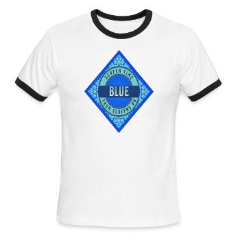 SCREEN TIME BLUE - Men's Ringer T-Shirt - white/black - Front - Jackson (183cm)