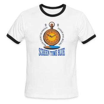 SCREEN TIME BLUE - Men's Ringer T-Shirt - white/black - Front - Jackson (183cm)