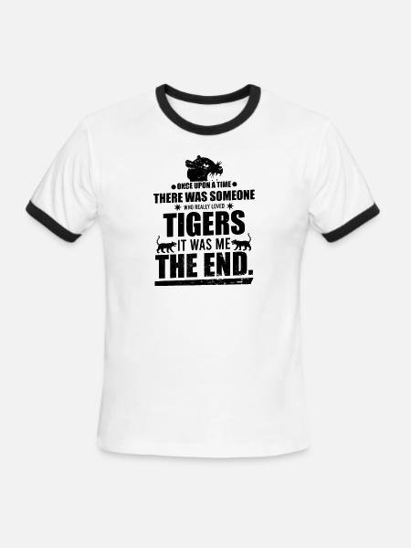 Cool saying with a tiger - Men's Ringer T-Shirt - white/black