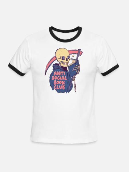Anti Social - Men's Ringer T-Shirt - white/black