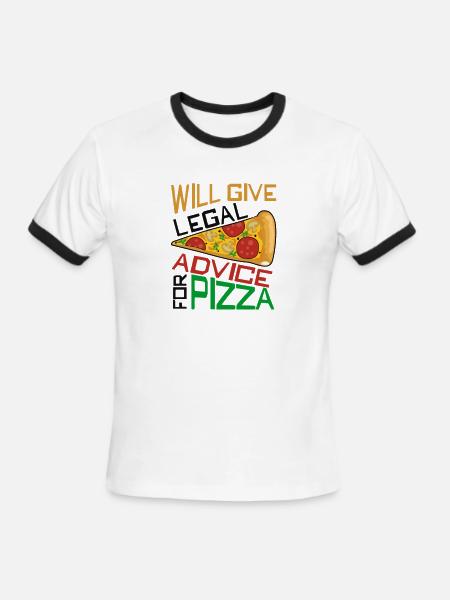 Legal Advice Pizza - Men's Ringer T-Shirt - white/black