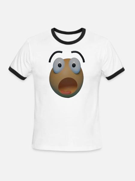 Surprised face - Men's Ringer T-Shirt - white/black