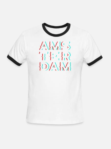 Glitchy Amsterdam - Men's Ringer T-Shirt - white/black