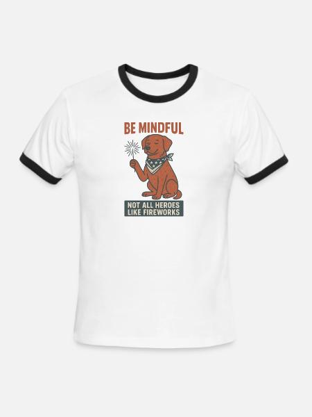 Be Mindful - Men's Ringer T-Shirt - white/black