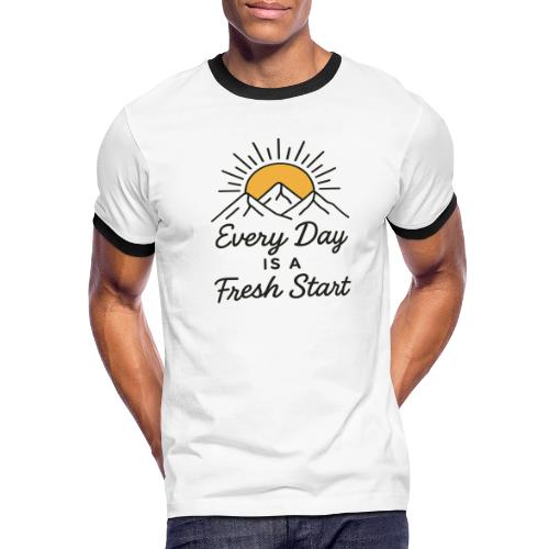 Inspirational Mountain Sunrise Motif - Men's Ringer T-Shirt