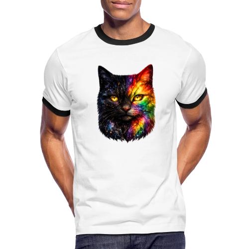 Cosmic Galaxy Rainbow Cat - Men's Ringer T-Shirt