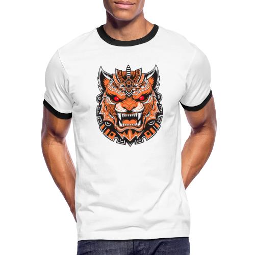 Tribal Demon Wolf Mask - Men's Ringer T-Shirt