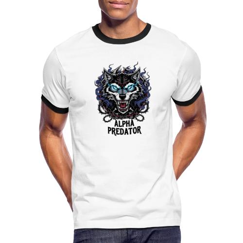 Alpha Predator Wolf Fierce Neon Eyes - Men's Ringer T-Shirt