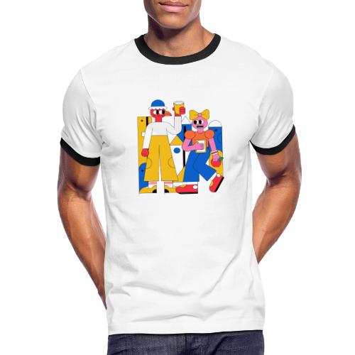 Bold Geometric Duo Pop Art - Men's Ringer T-Shirt