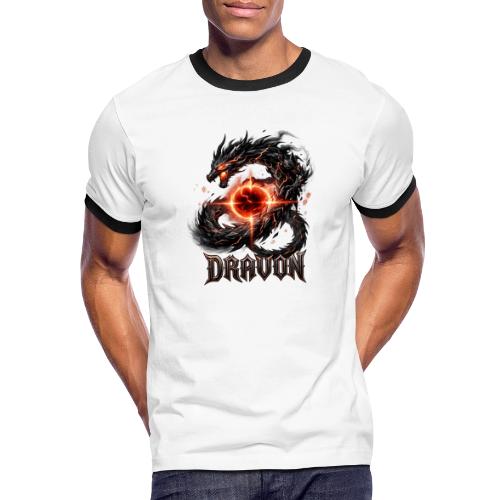 Dravon Fire Dragon Dark Fantasy Graphic T-Shirt - Men's Ringer T-Shirt
